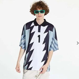 THE HUNDREDS Knit Polo Jersey Shirt Size Small Number 1 Black and Green